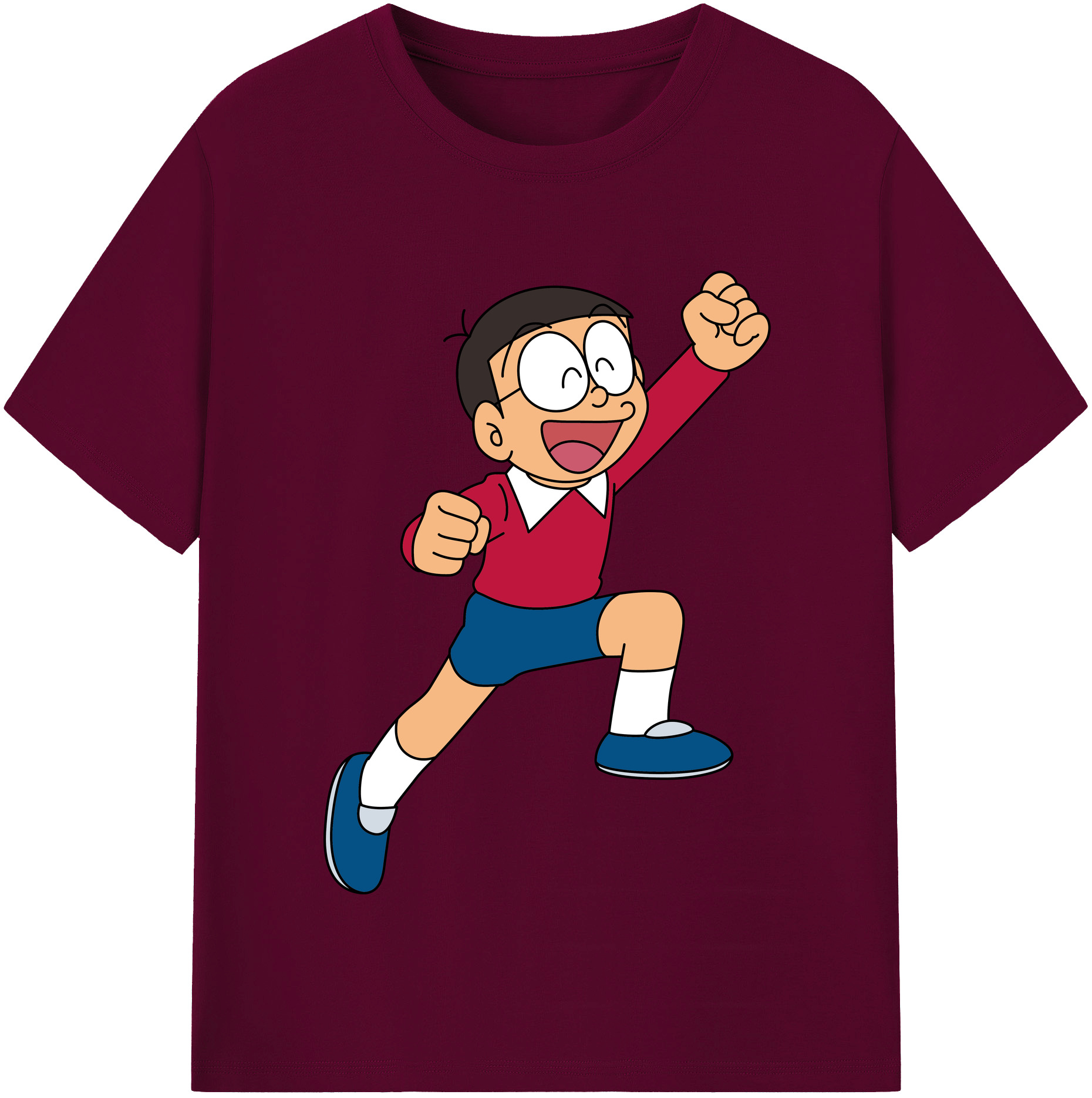 （画像用） ドラえもん 野比 のび太 Doraemon Nobita Nobi レディースカジュアルプリントTシャツ（綿100％）